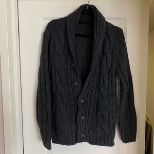 Filippo Novello cable knit Italian wool cardigan